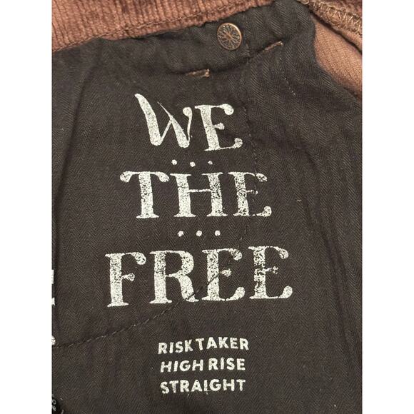 NWT Free People Risk Taker Corduroy Straight Jeans in Chocolate Truffle - Picture 12 of 15